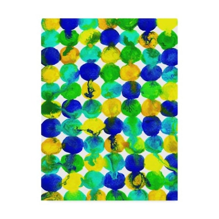 Amy Vangsgard 'Blue Yellow Green Abstract' Canvas Art,18x24